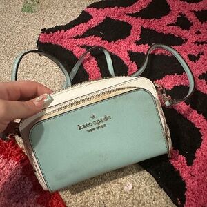 kate spade Mint and White Crossbody Bag OBO